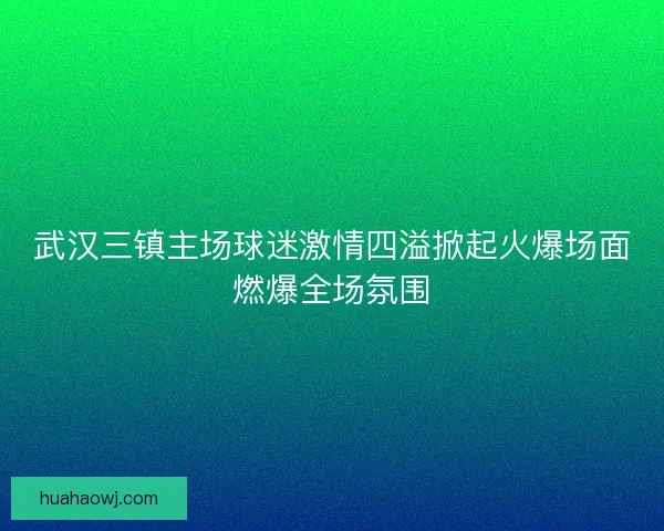 武汉三镇主场球迷激情四溢掀起火爆场面燃爆全场氛围