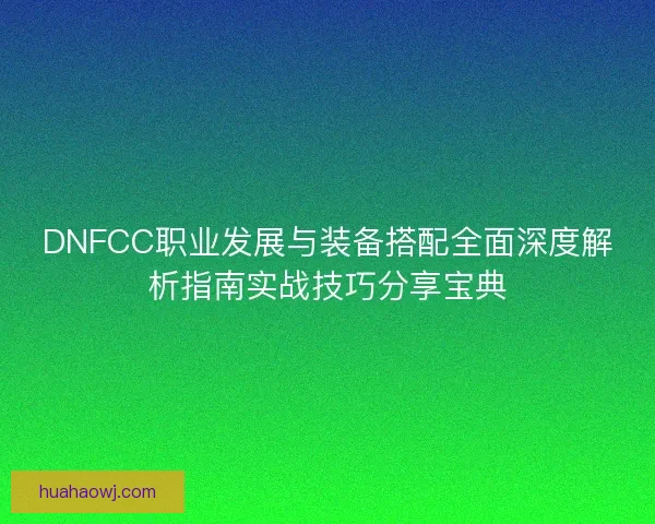 DNFCC职业发展与装备搭配全面深度解析指南实战技巧分享宝典