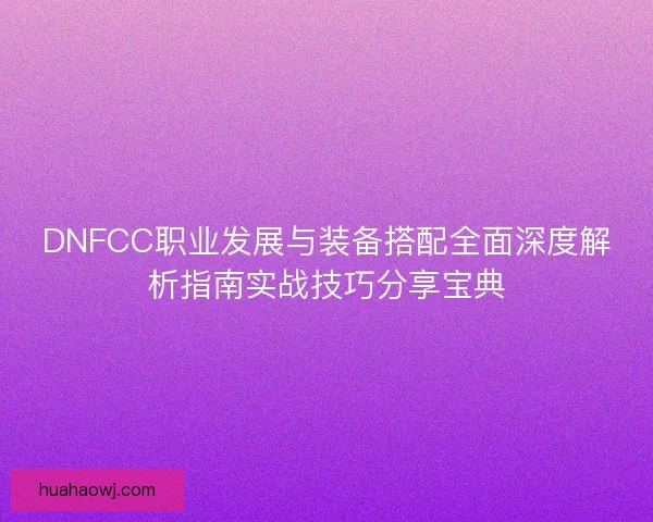 DNFCC职业发展与装备搭配全面深度解析指南实战技巧分享宝典